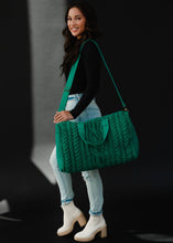 Load image into Gallery viewer, Kelly Green Cable Knit Duffel
