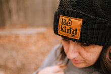 Load image into Gallery viewer, Be Kind Toboggan Winter Hat Black
