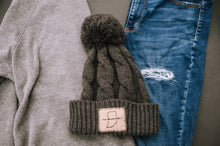 Load image into Gallery viewer, Hoosier Mama Winter Toboggan Hat Charcoal
