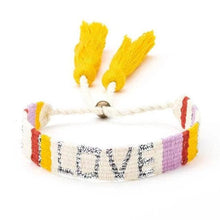 Load image into Gallery viewer, Atitlan LOVE Bracelet - White &amp; Red
