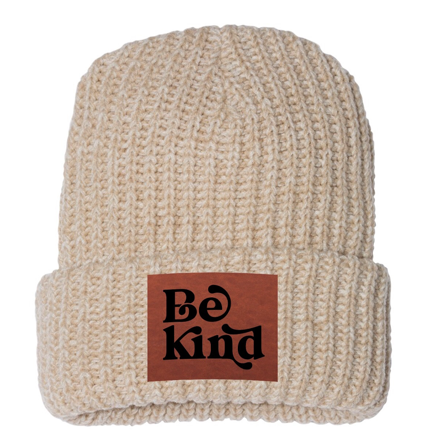 Be Kind Chunky Knit Beanie Oatmeal